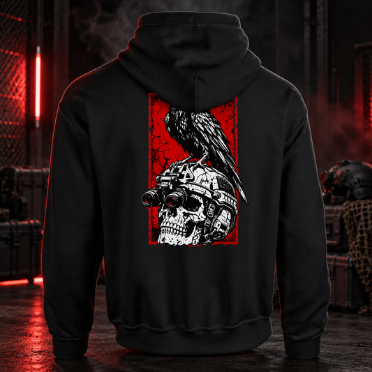 „RAVEN" Tactical Hoodie Rückenprint – Rabe und Tactical Skull mit Nachtsichtgerät - ActofValor