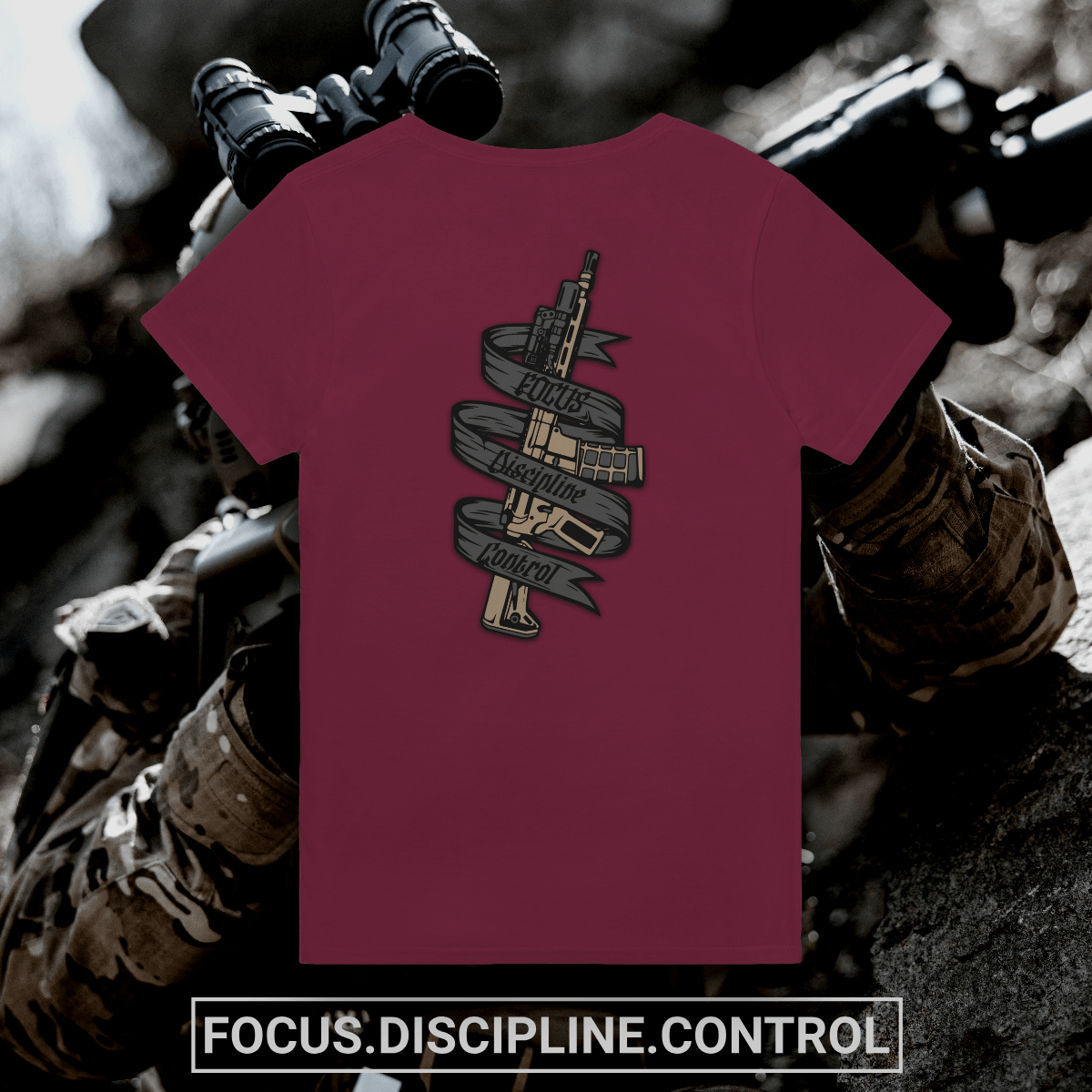 "FOCUS • DISCIPLINE • CONTROL" T-Shirt - ActofValor
