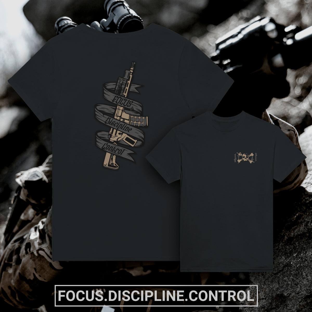 "FOCUS • DISCIPLINE • CONTROL" T-Shirt - ActofValor