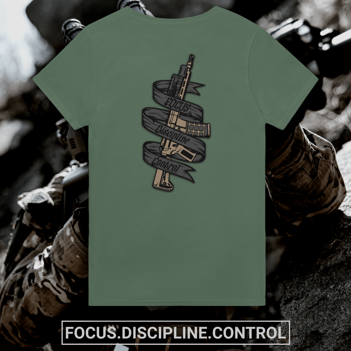 "FOCUS • DISCIPLINE • CONTROL" T-Shirt - ActofValor