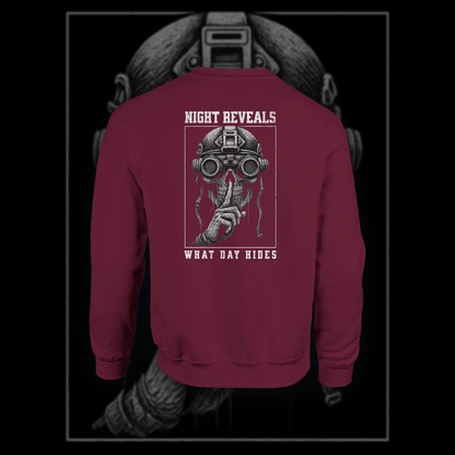 "Night Reveals What Day Hides" Crewneck - ActofValor
